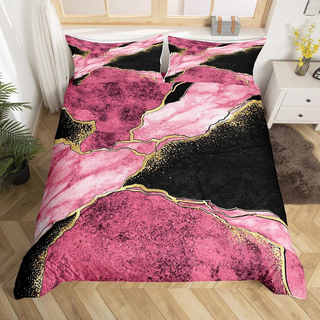 Purple Marble Duvet Cover Single Twin Full King Abstract Comforter Cover Marble Watercolor Bedding Set Ultra Soft Cozy 3 Pieces