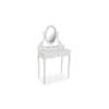 Classic Mariah Dressing Table - Wooden and Glass Makeup Table - White - Versa