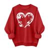 Ladies' Casual And Fashionable Round Neck Top With Valentines Print Hooded T,shirt Long Sleeved Sweatshirt