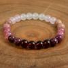 Festive Gifts Warm Pink And Red Tone Natural Stone Beaded Bracelet Fashion Jewelry For Unisex Daily Wear Stylish And Easy To Match Accessory