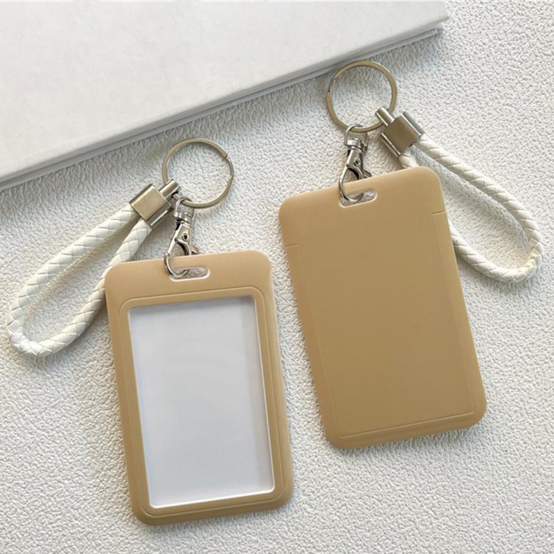 Keychain Student Card Holder Jednoduchost Jednobarevná série Vizitka pro ženy Pouzdro na dětské studentské foto karty