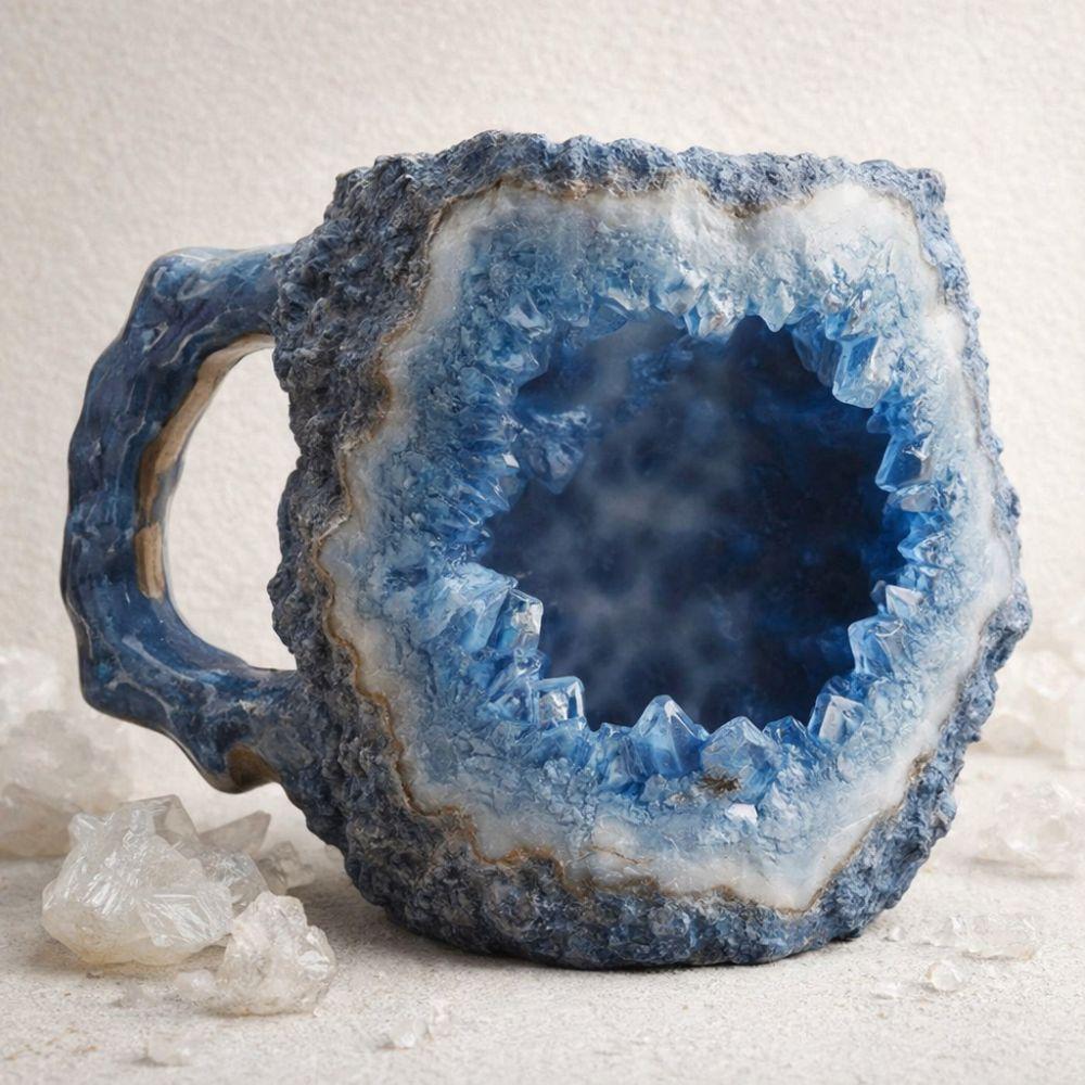 Double Wall Crystal Coffee Mugs 325ML 11oz Insulation Water Cup Mineral Stainless Steel Cup  Gifts