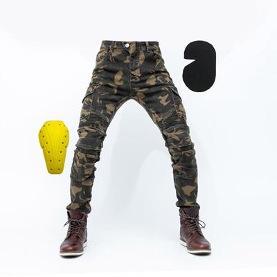 Herren Motorrad Outdoor Reiten Fahrer Camo Jeans Ausrüstung Schutzkleidung Straßenrennen Stretchhosen