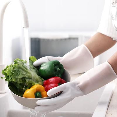 Gants de vaisselle simples pour femmes, gants en caoutchouc imperméables, brosse ménagère fine, gants en latex