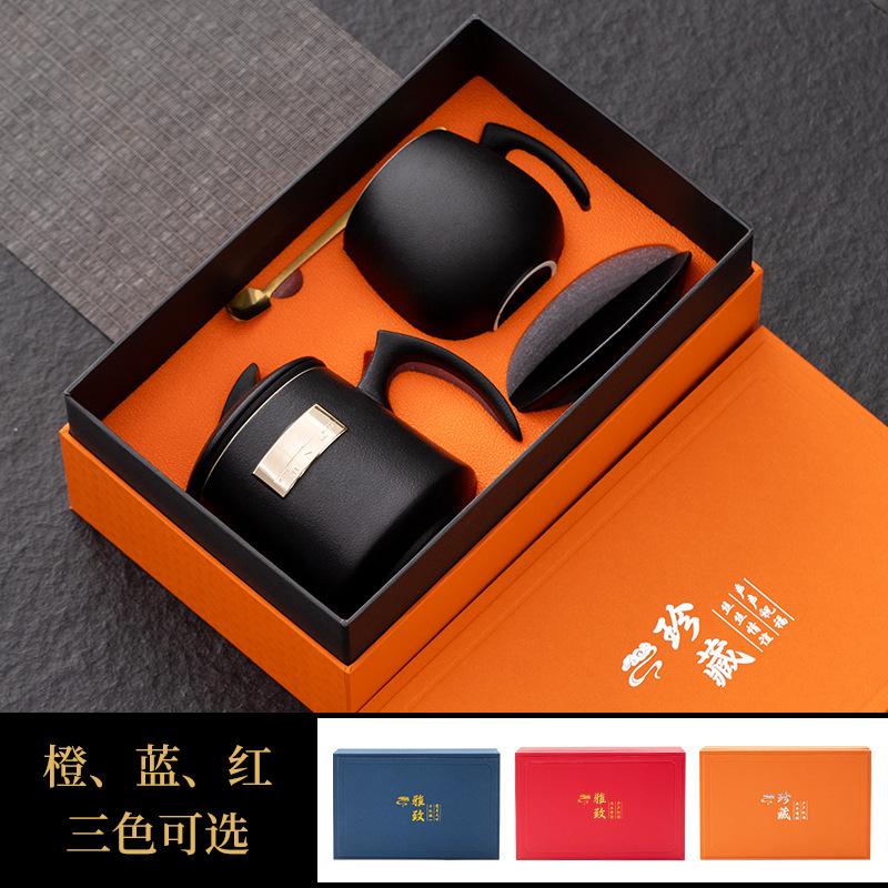 Ceramic Teacup Personal Office With Lid Filter Tea Separation Household Cup Can Be Printed