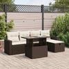 VidaXL Garden Lounge Set with Cushions 6 Pcs Brown Braided Resin 3327813