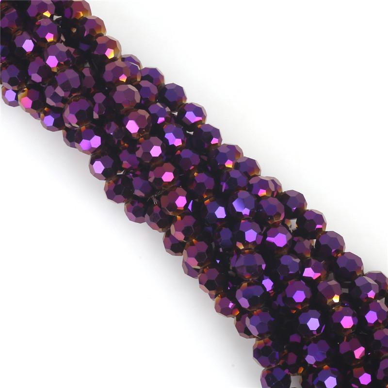 100Pcs Glass Balll Beads Rondelle Faceted Crystal Beads for DIY Jewelry Necklace Bracelet