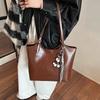 Korean Version Of The Popular Retro Pu Pitot Women'S Bag Casual Commute Solid Color Work Commute Large Capacity Shoulder Bag Trend