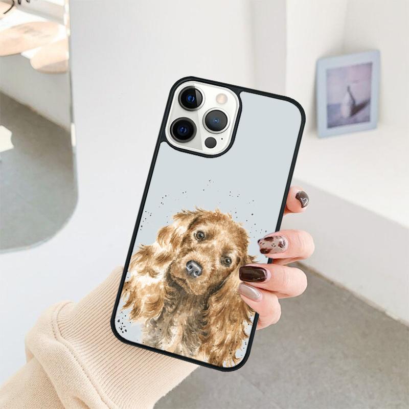 Funny Cocker Spaniel Dog Phone Case For iPhone 17 Air 16 15 14 11 12 13 Pro MAX Plus Coque Cover Shell