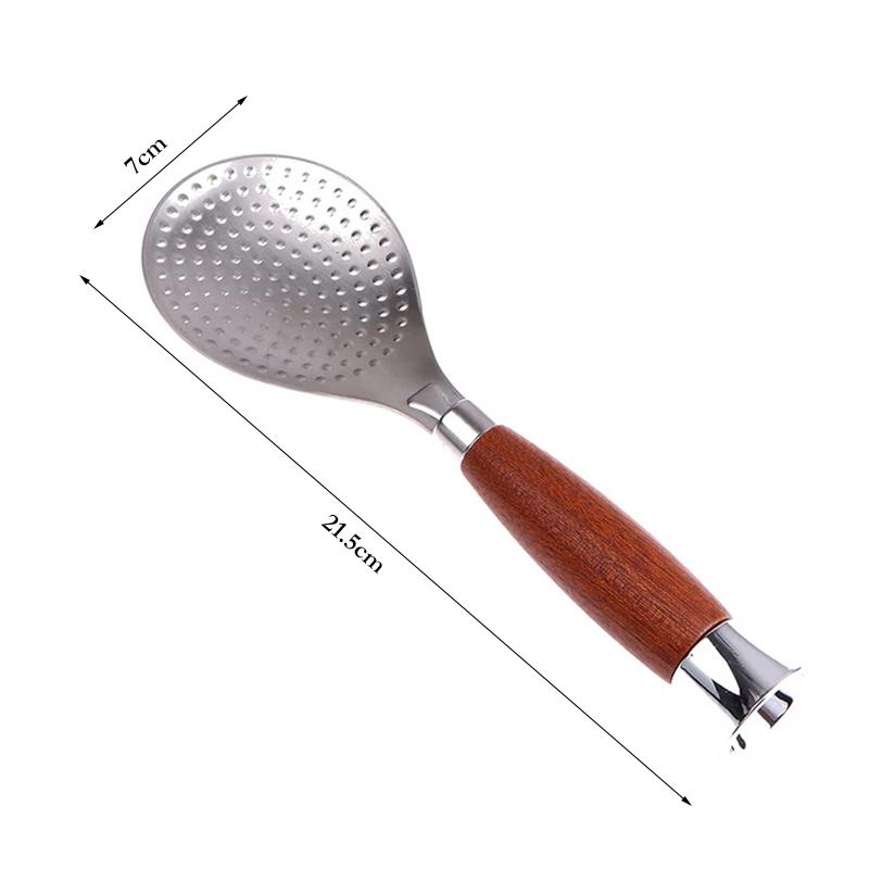 

Ложка для риса из нержавеющей стали с деревянной ручкой, совок для риса, лопатка для риса с антипригарным покрытием, сервировочная ложка, кухонная утварь