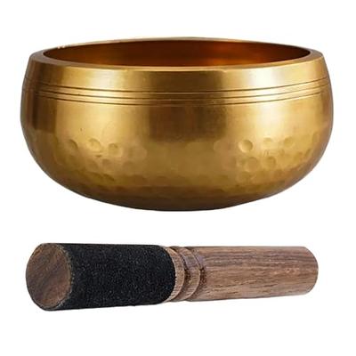 HAMILO Small Copper Singing Bowl with Cloth-Wrapped Mallet for Yoga, Meditation, and Healing
