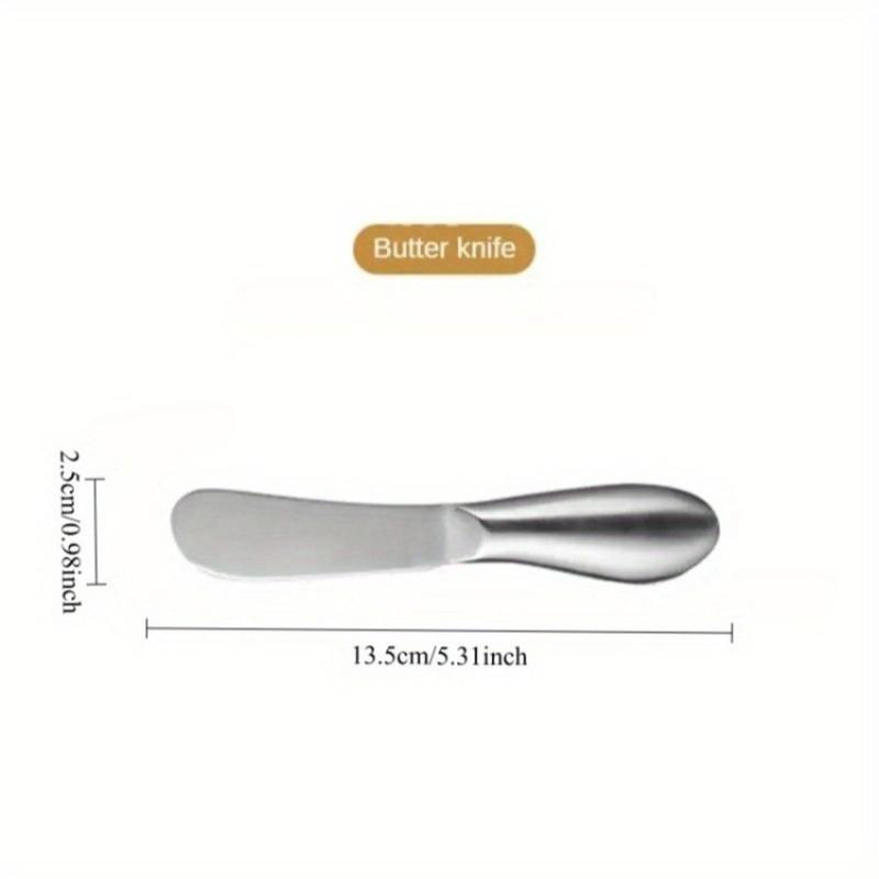 1Pc Stainless Steel Butter Knife Cheese Slicer Ergonomic Jam Spreader Durable Kitchen Tool