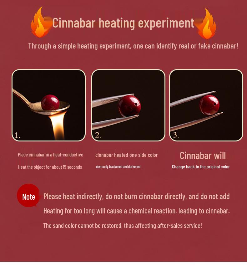 Authentic High-Content Cinnabar Bracelet with Purple Gold Sand Crystals, Supports Re-Inspection