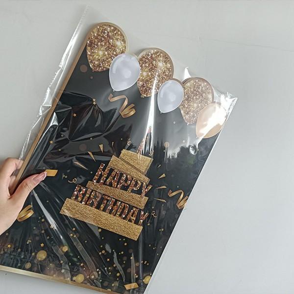 

1 шт. С Днем Рождения Черно-Золотая Гигантская Книга Поздравлений Памятная Открытка