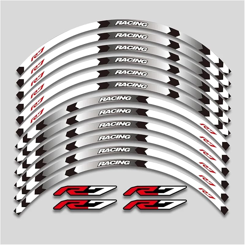 For Y&amaha for YZFR7 YZF R7 2022 2023 Motorcycle Sticker Wheel Reflective Stripe Rim Tire Waterproof Decorative Decals Set Rim Tape Decal(1 Style A