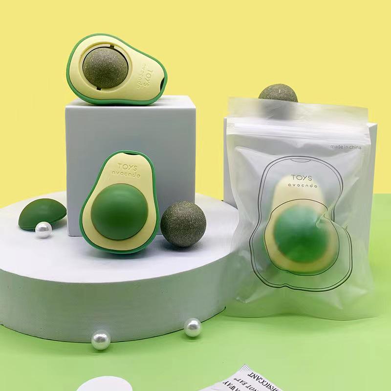 Avocado Catnip Ball Toy: Interactive, Teething & Teeth-Cleaning Fun for Cats