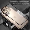 Magnetyczne Etui do iPhone 16 Pro Max 15 14 Plus 13 12 Magsafe Metalowa Sprężyna Odporne na Wstrząsy Stop Aluminium Ochrona Obiektywu Matowe Plecy Zderzaki Telefonu