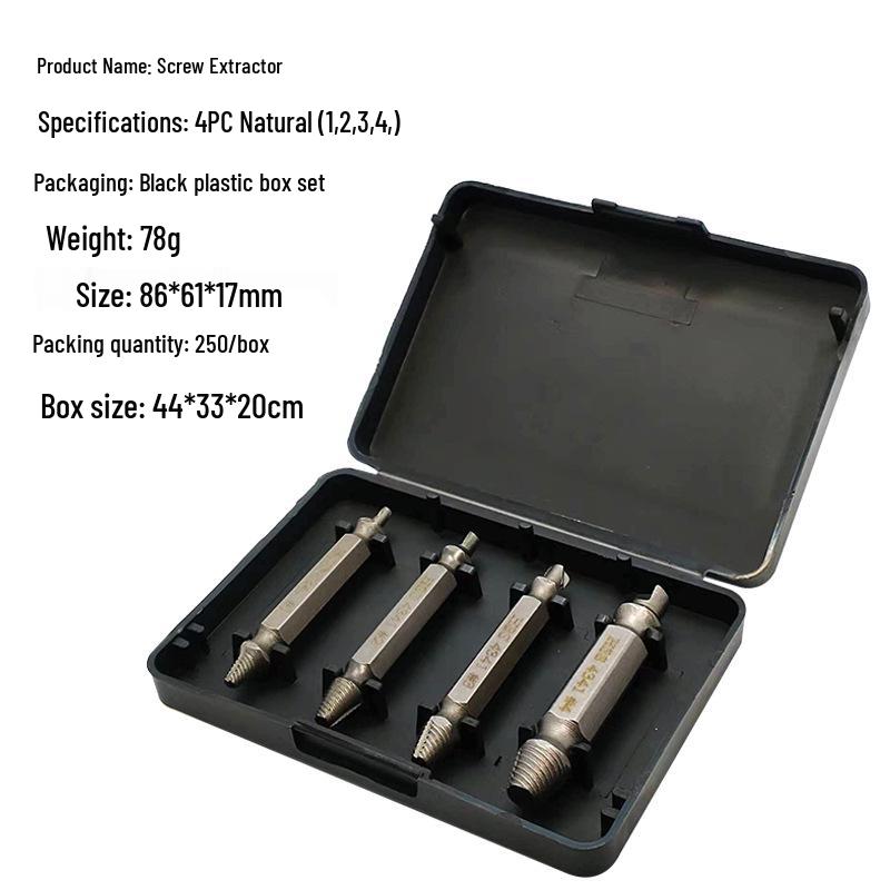 Double-Headed Screw Extractor Set for Broken, Stripped, and Reverse Threads