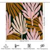 Pink Palm Leaves Shower Curtain Green Gold Colorful Bathtub Liner For Home Bathroom Decor Size 69X70 In