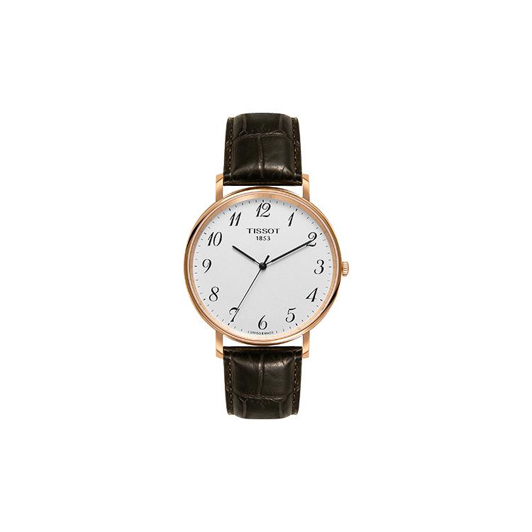 TISSOT Meishi Collection Quartz Movement 30m Water Resistance Men s Watches Watch 42mm Silver Dial T109.610.36.032.00 Brown Strap