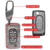 For Peugeot 207 307 308 407 607 807 Citroen Grand C4 Picasso DS3 DS4 Jumpy 3 Button Leather Key Fob Cover Case Protector Shell