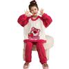 Kids Flannel Pajamas Set Boys Girls Warm Long Sleeve Top And Pants Sleepwear Winter Home Nightwear