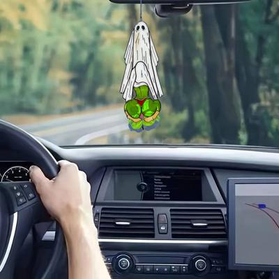 Funny Ghost Pendant Acrylic Sun Catcher Window Decoration Ghost Hanging Ornament for Indoor Balcony Outdoor Decoration