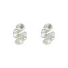 Cream Flower Niche Matte Silver Flower Art Silicone Ear Clips Women's Spring and Summer Design Mosquito Coil Ear Clips