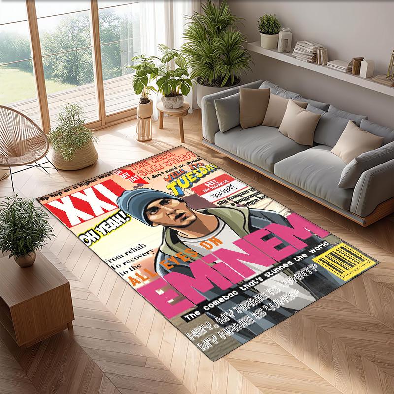Soft Crystal Velvet Floor Rug,Eminem Anti Slip Decorative Carpet, Plush Area Mat For Indoor Home Decoration