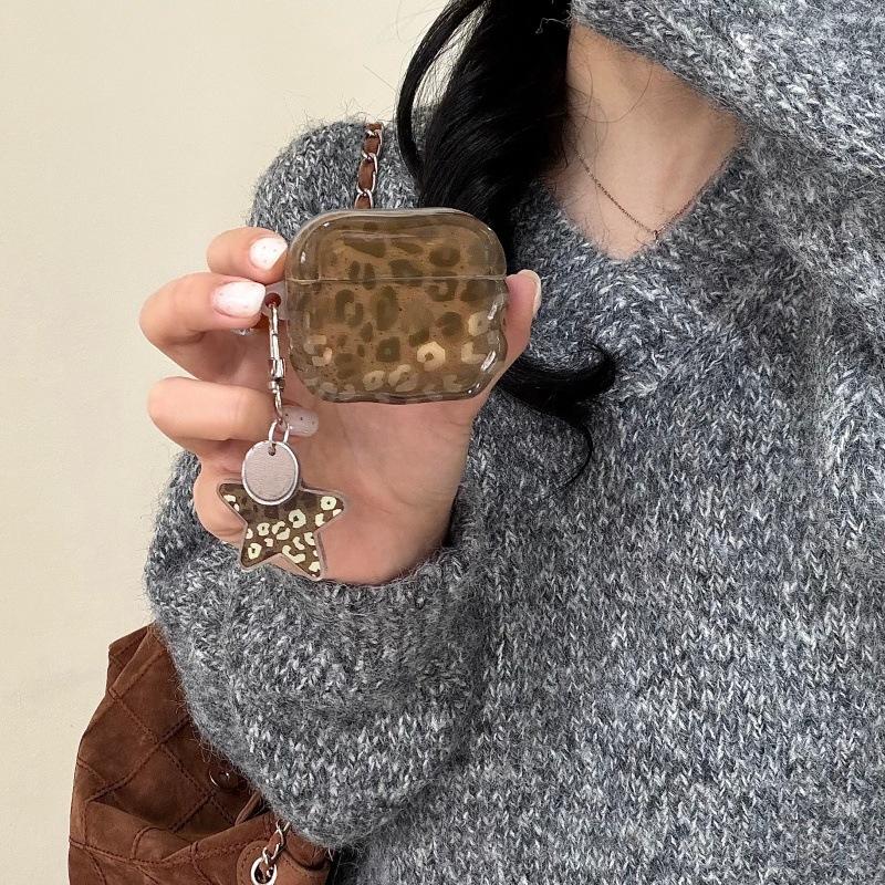 Retro Sweet and Cool Leopard Print AirpodsPro1 Earphone Case for Apple 1/1/1/1st Generation Wireless Bluetooth Case