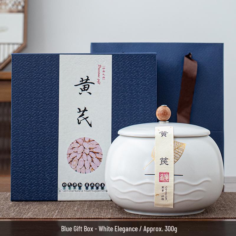 Ceramic Sealed Jar Gift Box - 100g/200g Wild Astragalus and Huangjing Slices