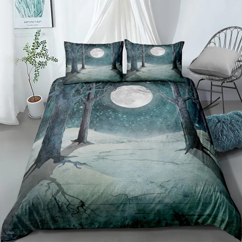 

Celestial Moon Myth Duvet Cover Set UK Single Double King US Twin Full Queen Size Anime Bed Linen Set EU Single 135x200cm