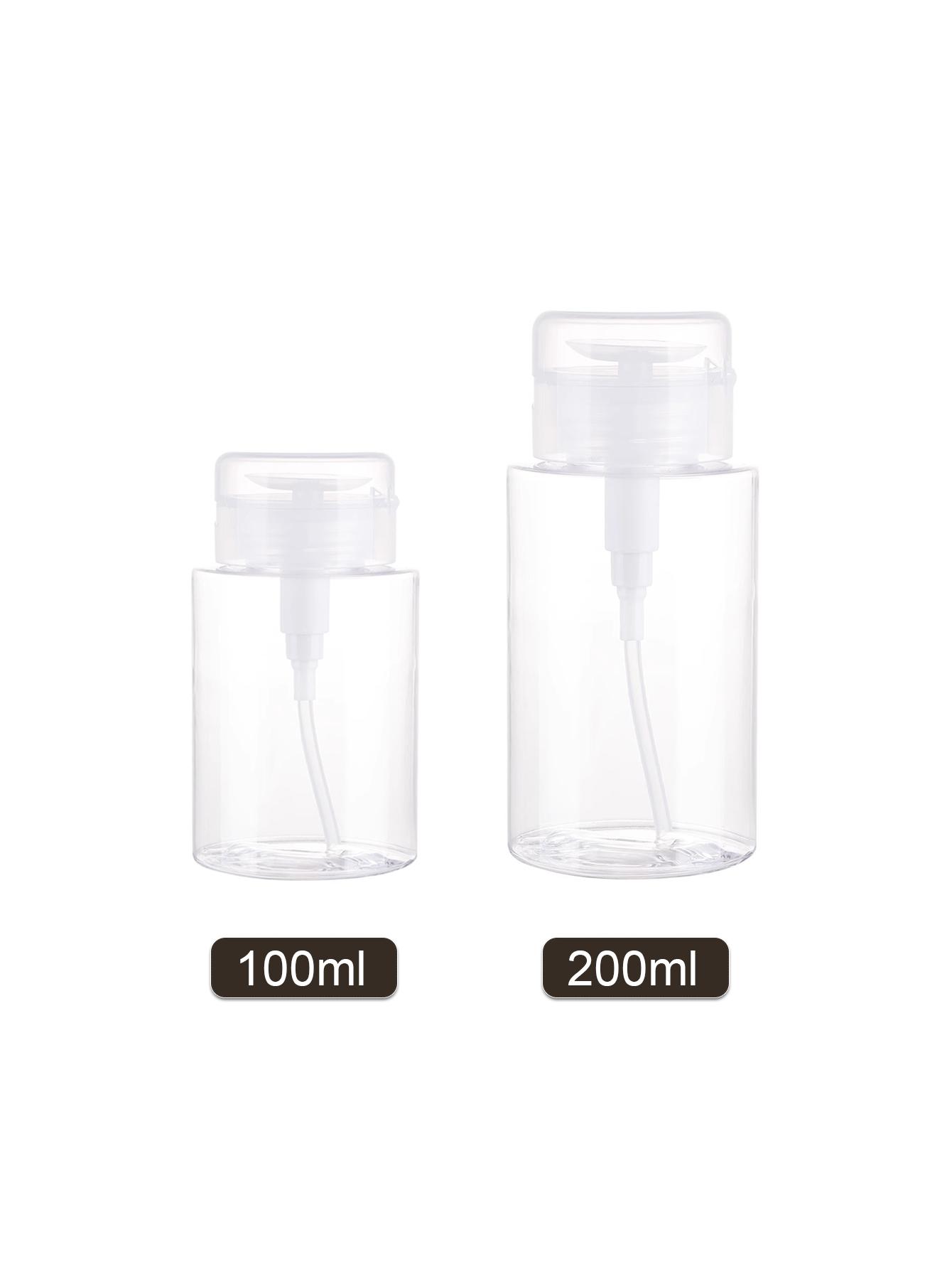 100/200ml Travel Press Bottle Makeup Remover Water Wash Nail Water Pressure Bottle Nail Plastic Bottle Toner Portable Packaging