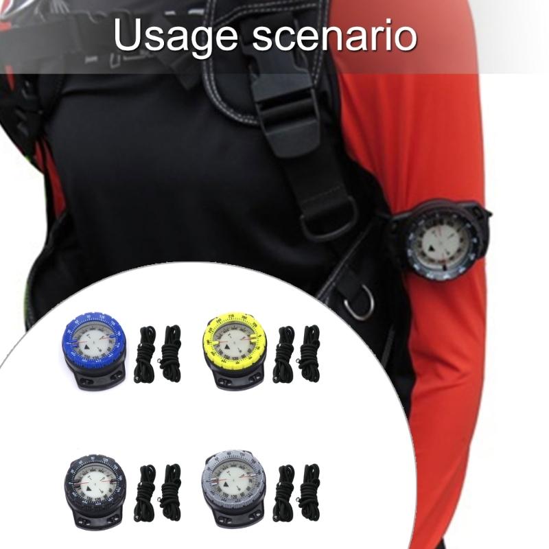 Watertight Diving Compasses Underwater Camping Compasses with Elastics Bracelets Diving Watchband Navigations Compasses
