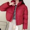 Winter Warm Down Coat Thickened Padded Jacket High Collar Windproof Long Sleeves Daily Outwear with Pockets Heat Retention Cotton