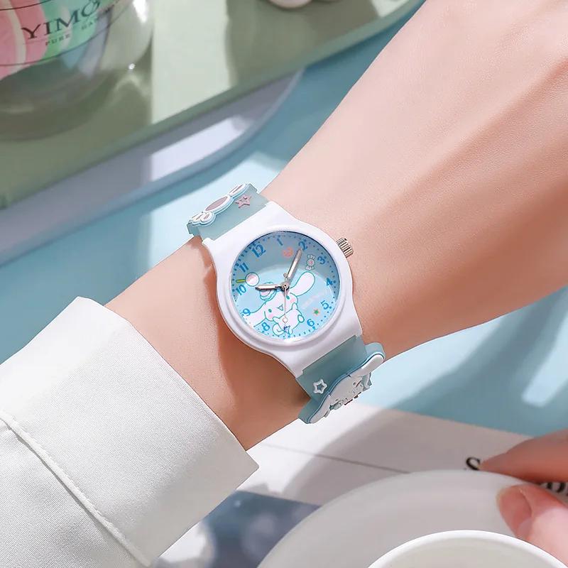 New Kt Cat Watch Kawaii Cartoon Cinnamoroll Hello Kitty Melody Kuromi Quartz Watches Cute Anime Birthday Gifts For Kids