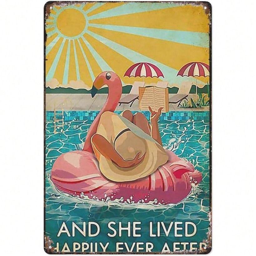 

Metal Poster Flamingo Vintage Retro Wall Art Home Kitchen Decor