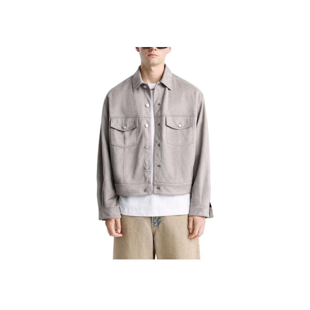 Zara Collar Long Sleeve Jacket Men jackets Gray 03548304802-33