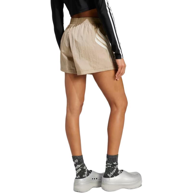 adidas Originals Atlanta Cut Line Loose Fit Comfortable Three-Quarter Casual Shorts Women Shorts Mysterious-Beige IY9238