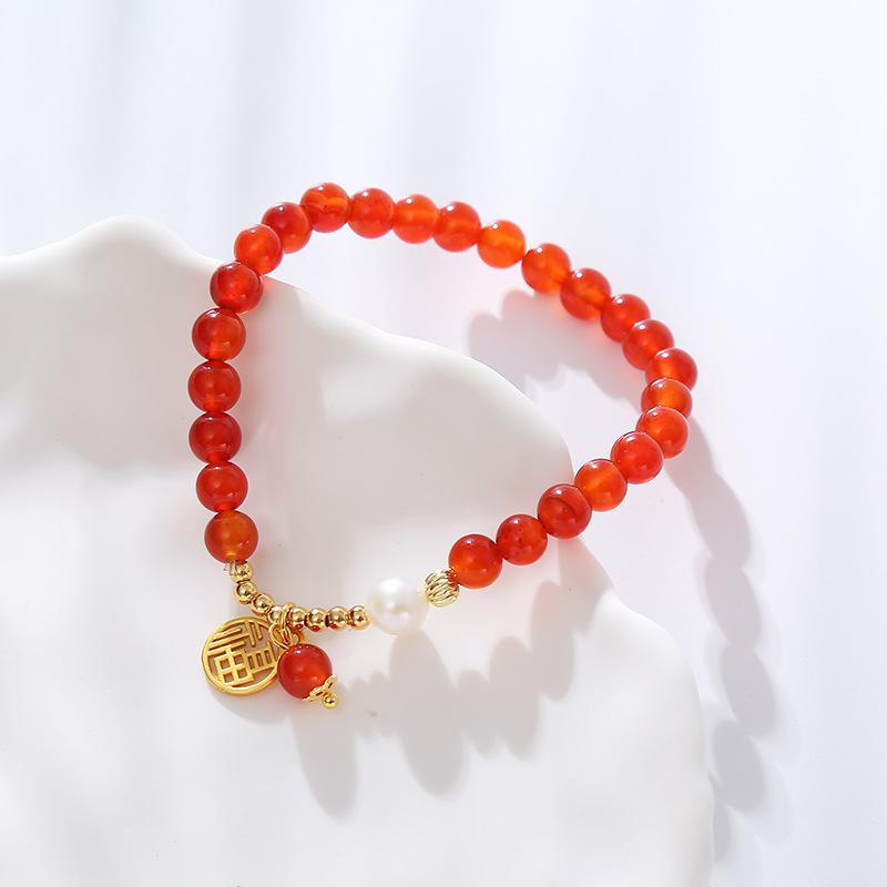 Agate Pearl Braceletfashion Women Daily Jewelry Gift