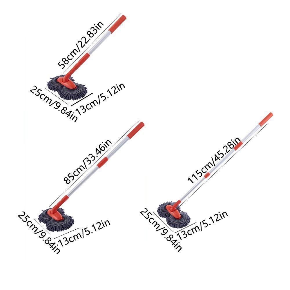 Three-Section Telescopic Car Washer Mop Double Brush Head Car Cleaning Kit  Vehicles