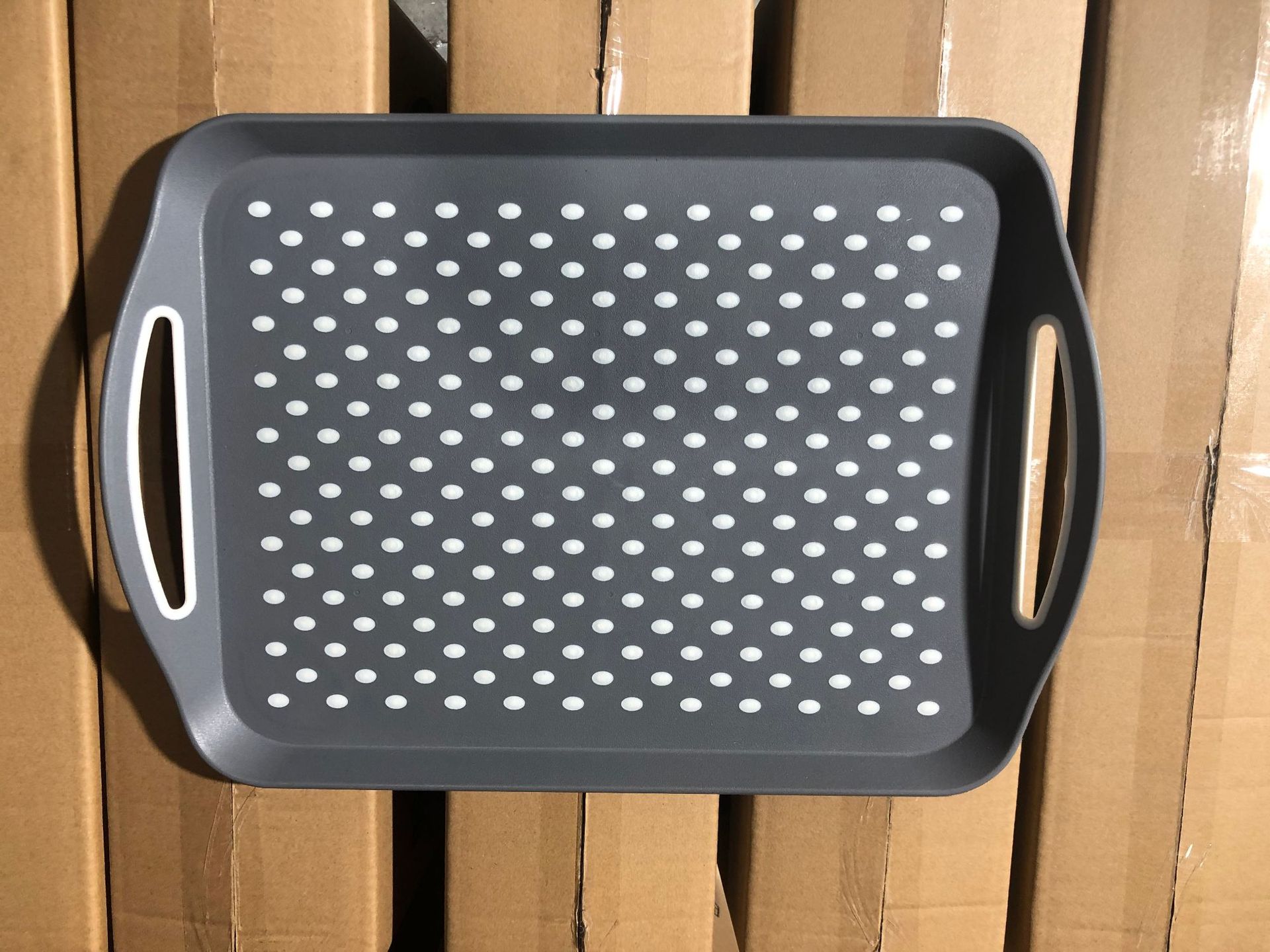 

Противоскользящий поднос для организации продуктов Неприлипающий Экологически чистый пластиковый поднос для подачи еды с ручкой для дома, кухни, подносы для коленей