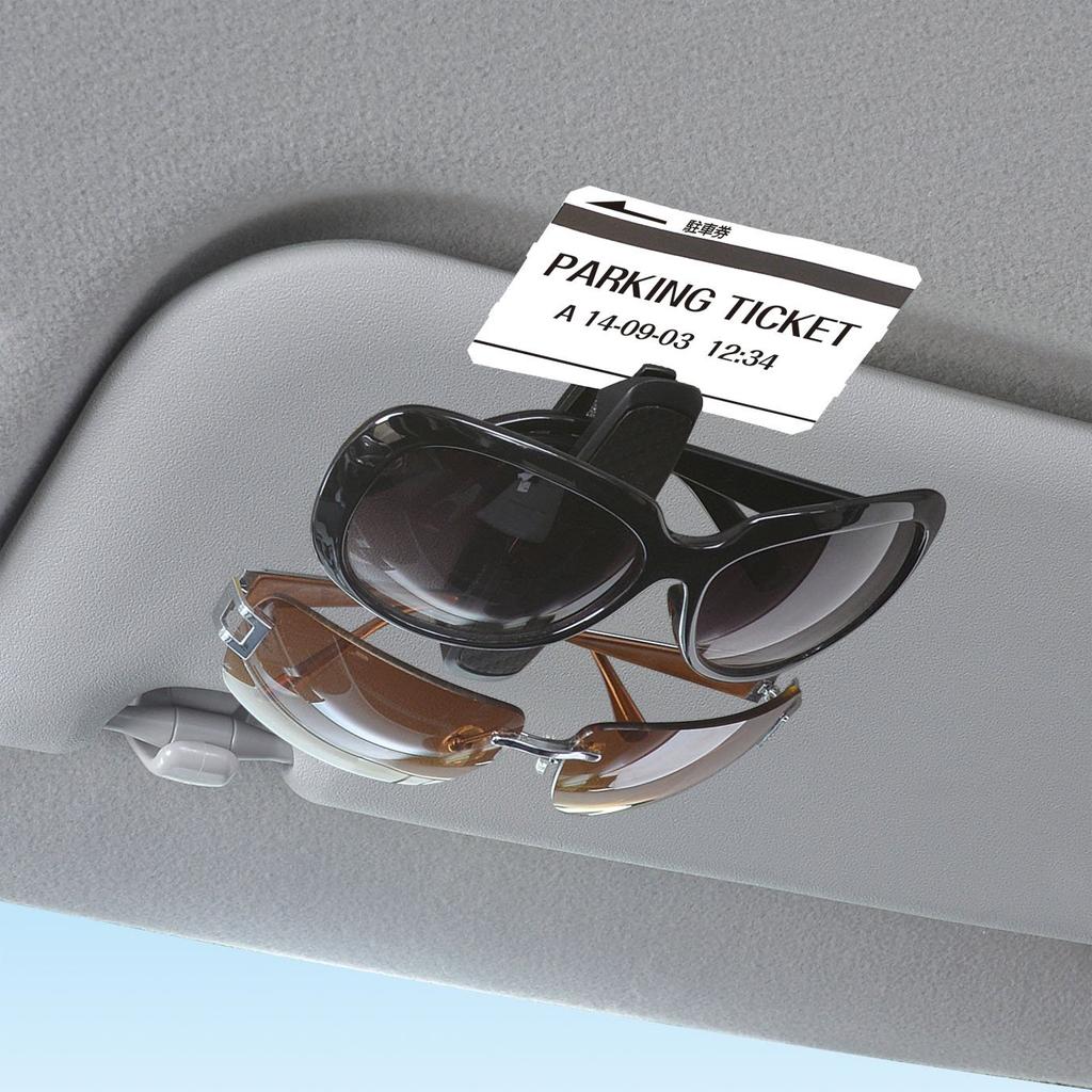 SEIWA Car Supplies Twin Sunglasses Holder Black x Carbon Pattern