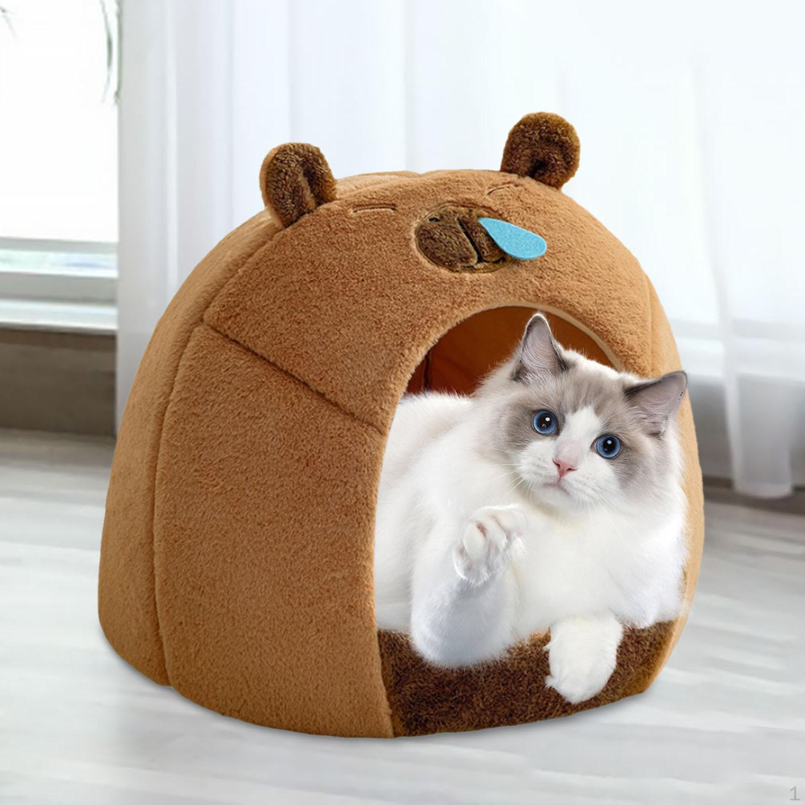 

Закрытое гнездо для кошек, домик для собак в форме капибалы со съемным основанием L