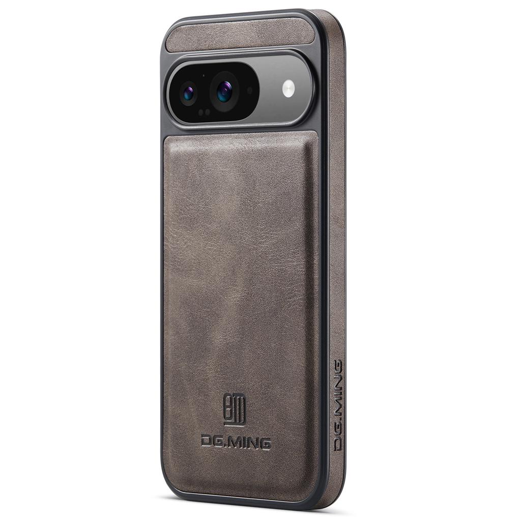 DG.MING For Google Pixel 9 Pro/Pixel 9 Case Anti-Drop Leather Coated PC+TPU Phone Back Cover