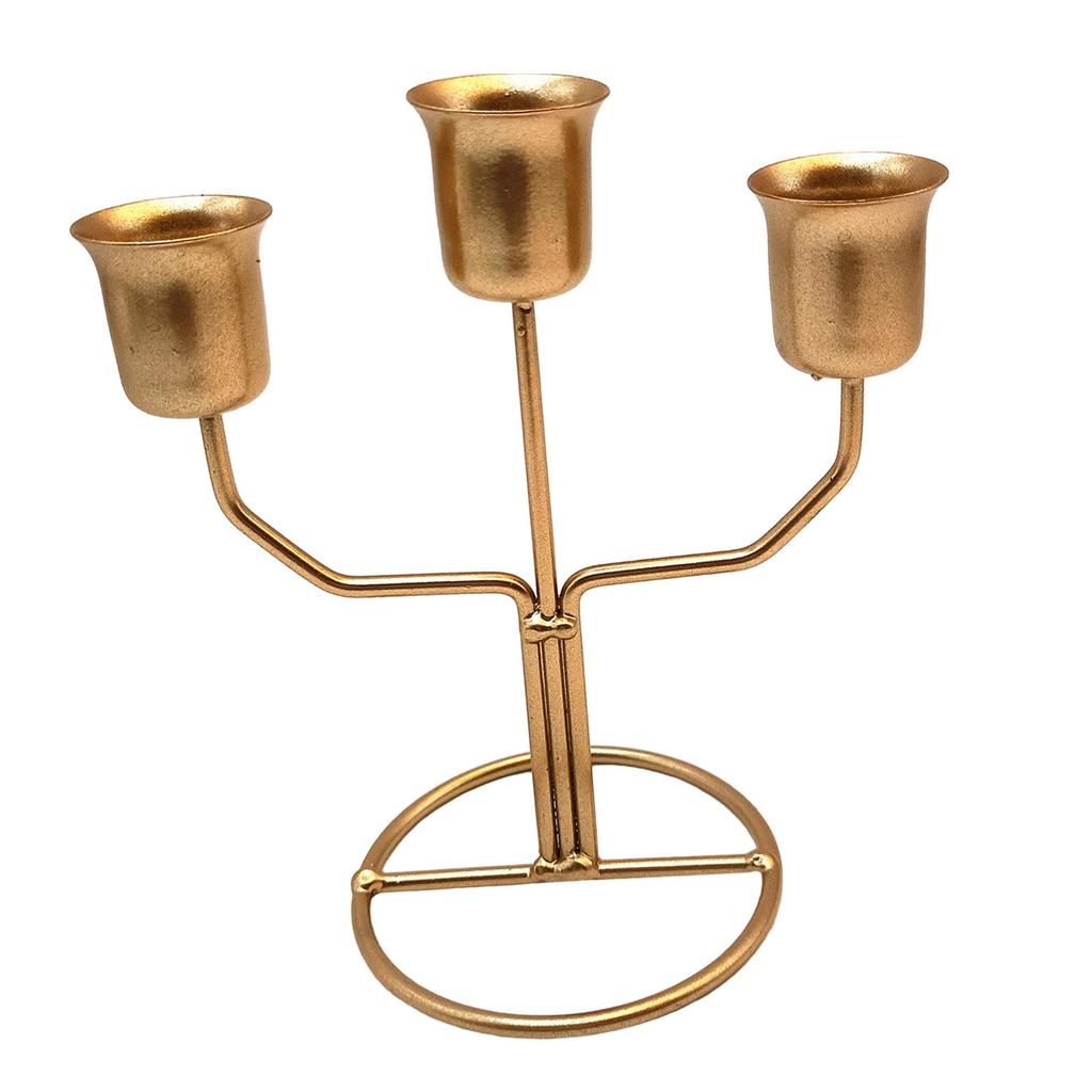 3 Arms Candle Holder Iron Modern Creative Candleholder Centerpiece for Party Living Room Holiday Dining Table Decoration