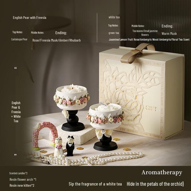 Handton Scented Candle Gift Box, Romantic Garden Collection