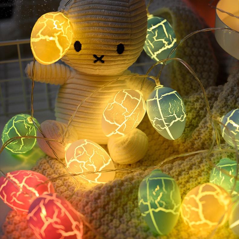 Easter Crackle Colorful Eggs String Lights Easter Party DIY Decoration Bedroom Ambience Sense Lighting Wedding Party Decoration