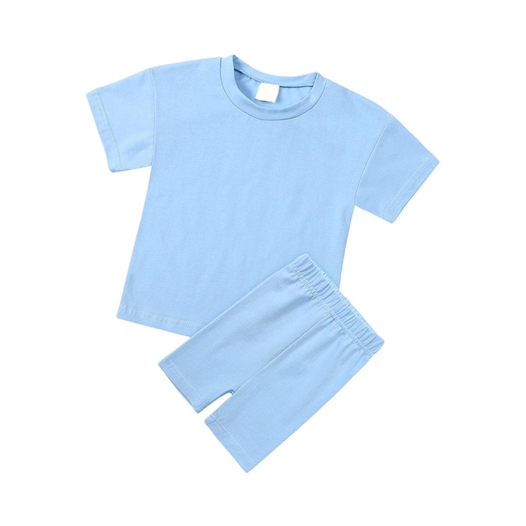 Kid Patriotic Outfit - Short Sleeve & Shorts 2-Piece Set For Girl