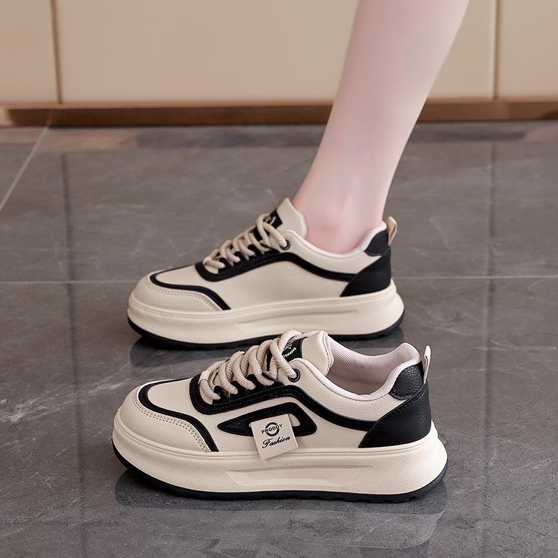 

New versatile board shoes for women 2025 spring breathable little white shoes thick sole heightening college casual trendy shoes for women W2026 40